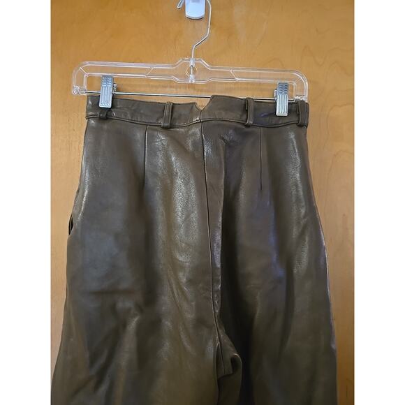 Leather Pants 30x30 Indulgence Brand Vintage Size 8 Buttery Soft Brown - Picture 3 of 6